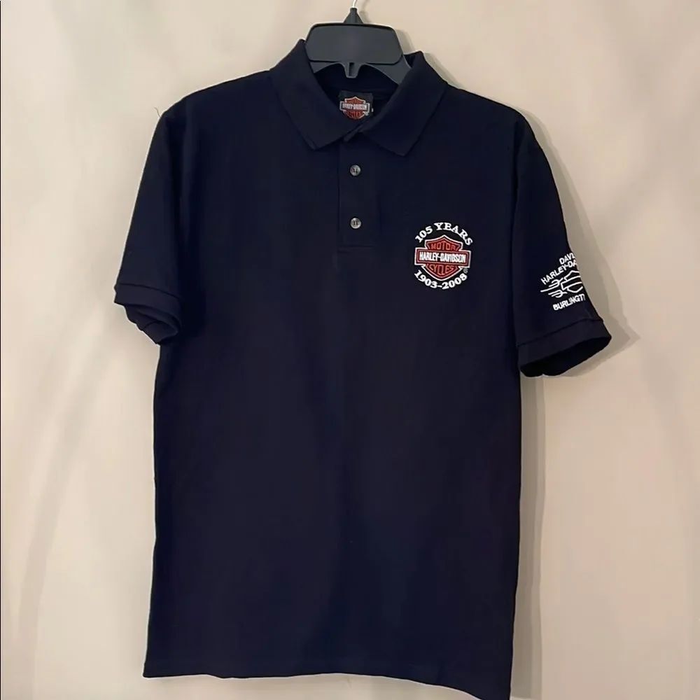 Davis Harley-Davidson Burlington NC Black Basic Pique Polo Size Small NWT